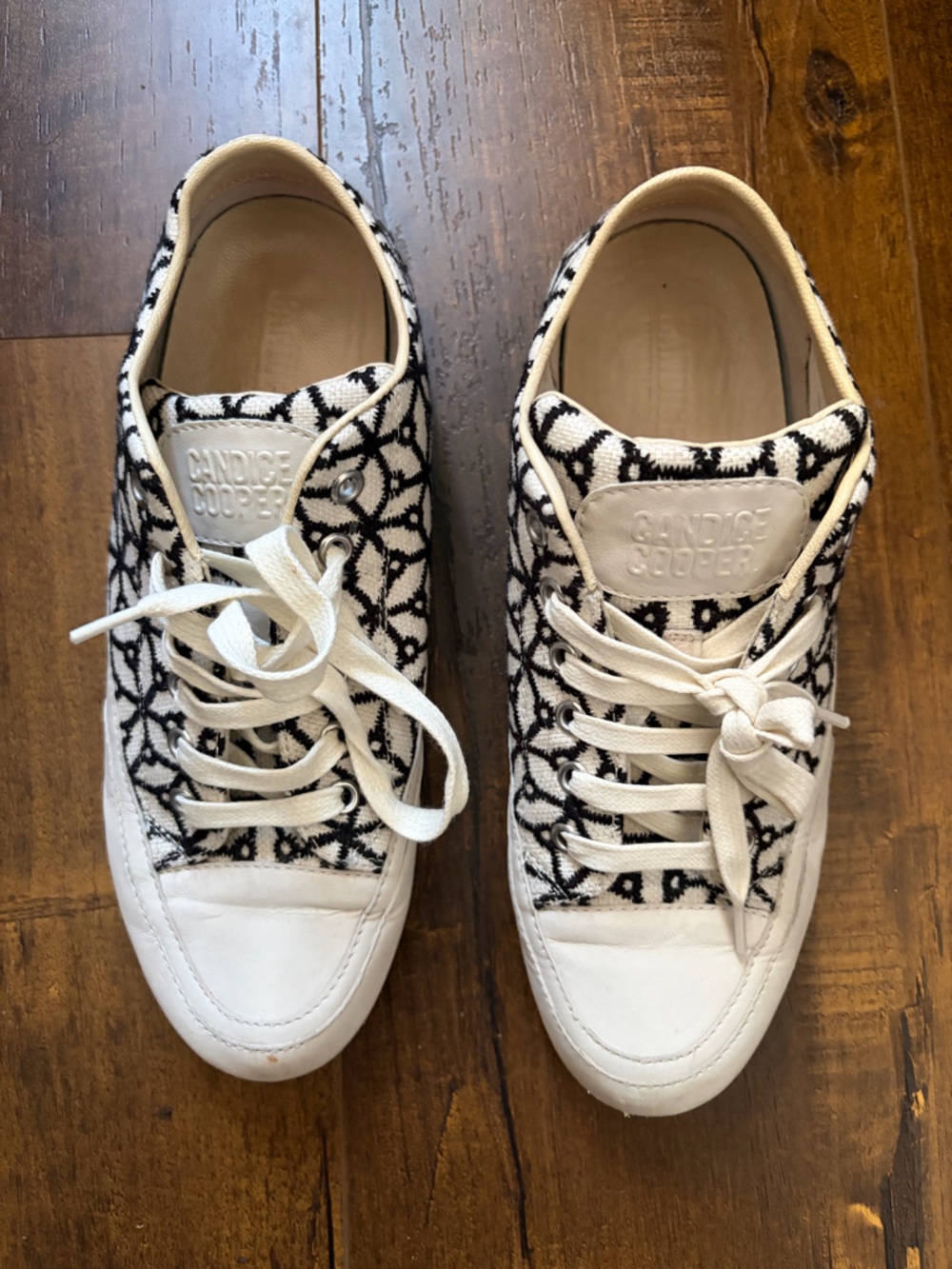 Candice Cooper Printed Low-Top Sneakers in Black & White - 38/7.5